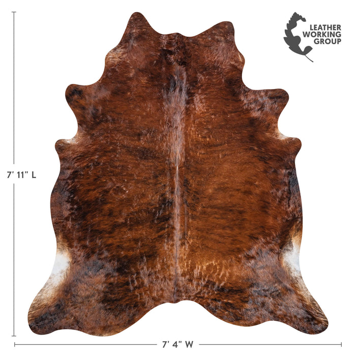 Brazilian Brindle Cowhide Rug Size 7'11" L x 7'4" W 8619