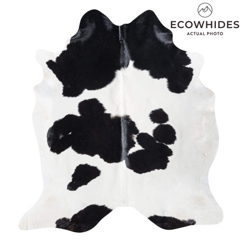 Brazilian Black and White Cowhide Rug Size 7'4" L x 6'8" W 8622