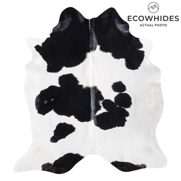 Brazilian Black and White Cowhide Rug Size 7'4" L x 6'8" W 8622
