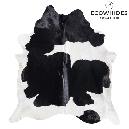 Brazilian Black and White Cowhide Rug Size 8'0" L x 7'4" W 8627