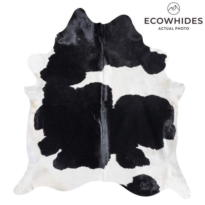 Brazilian Black and White Cowhide Rug Size 8'0" L x 7'4" W 8627