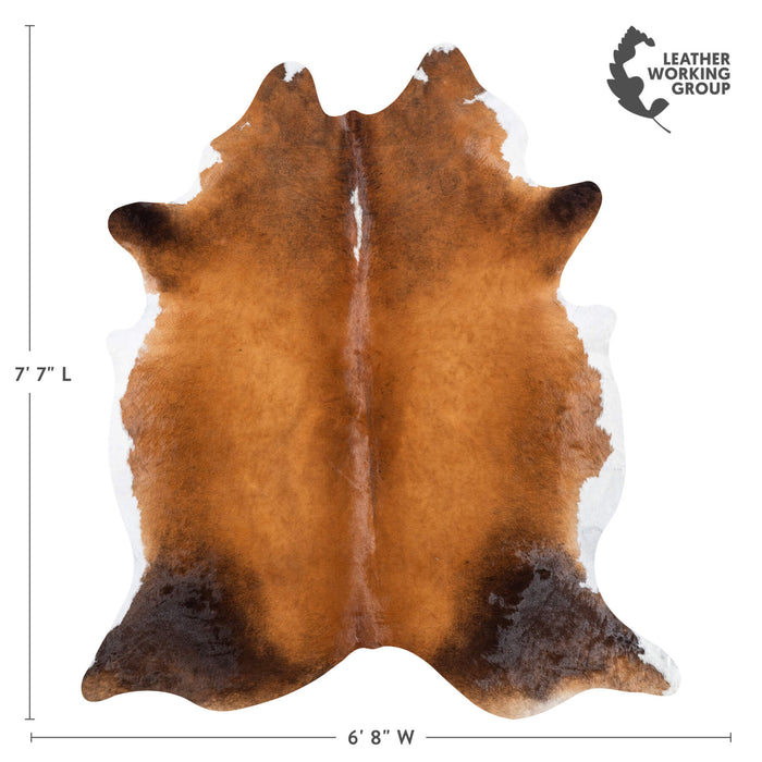 Brazilian Mahogany Cowhide Rug Size 7'7" L x 6'8" W 8629