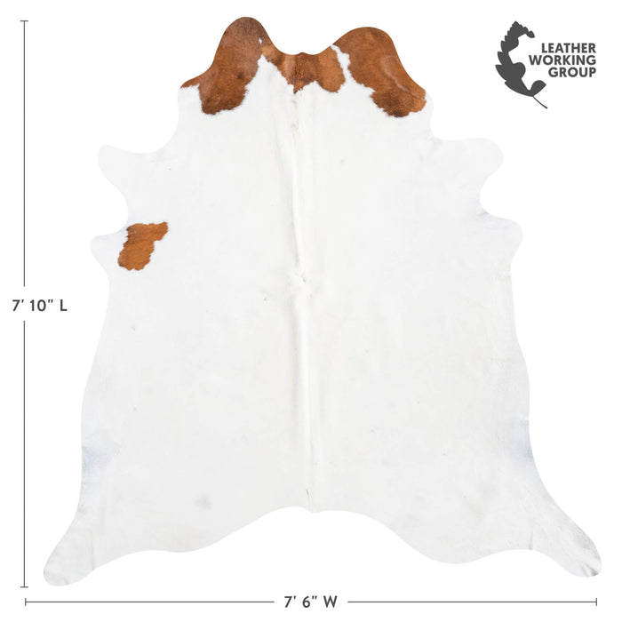 Brazilian Brown and White Cowhide Rug Size 7'10" L x 7'6" W 8632