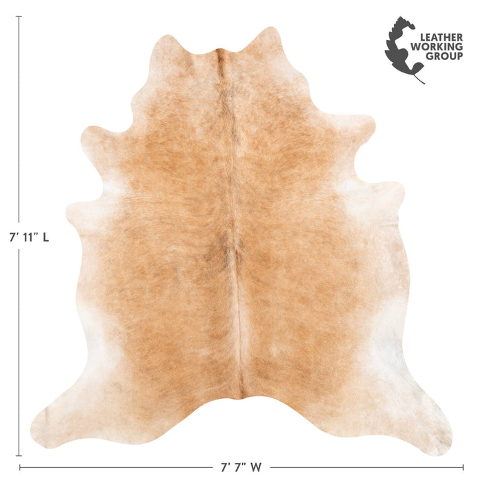 Brazilian Beige Cowhide Rug Size 7'11" L x 7'7" W 8643
