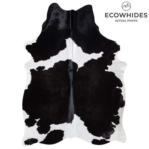 Brazilian Black and White Cowhide Rug Size 7'8" L x 5'7" W 8646