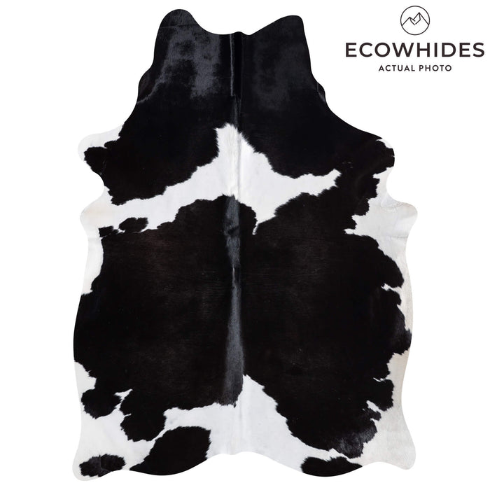 Brazilian Black and White Cowhide Rug Size 7'8" L x 5'7" W 8646