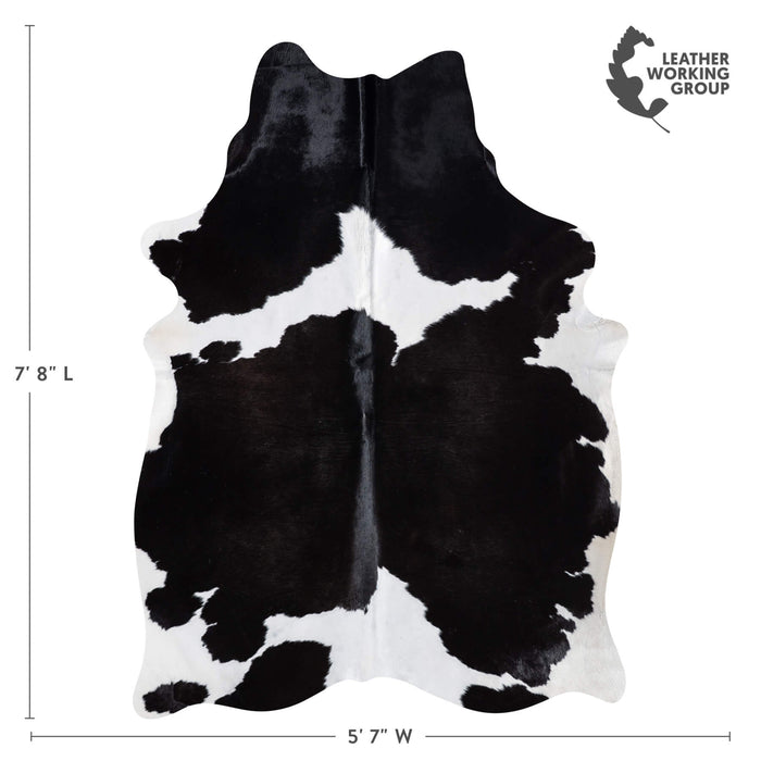 Brazilian Black and White Cowhide Rug Size 7'8" L x 5'7" W 8646