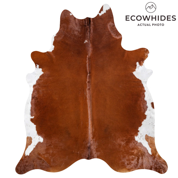 Brazilian Brown and White Cowhide Rug Size 8'7" L x 7'8" W 8648