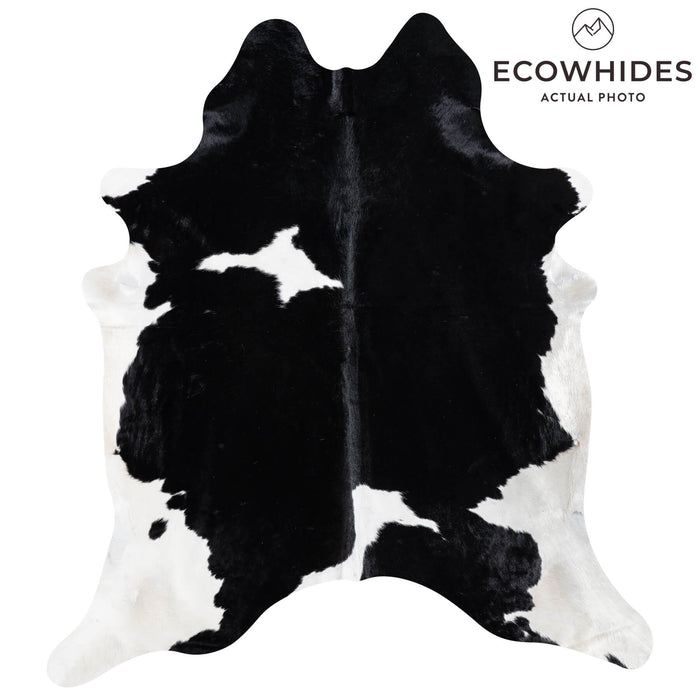 Brazilian Black and White Cowhide Rug Size 7'8" L x 7'0" W 8651