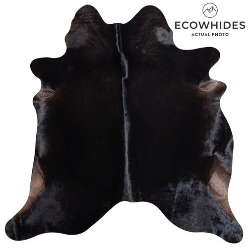 Brazilian Solid Black Cowhide Rug Size 6'9" L x 6'7" W 8672