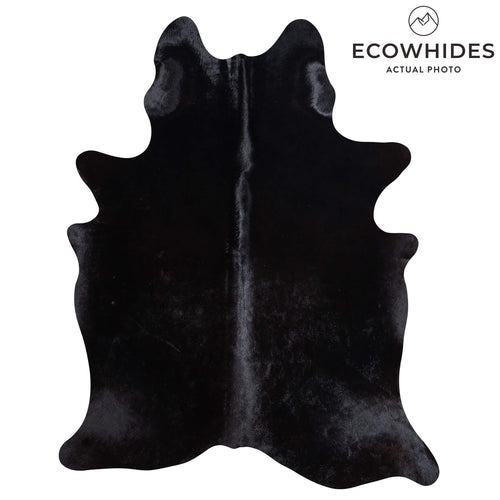 Brazilian Solid Black Cowhide Rug Size 6'11" L x 5'7" W 8675
