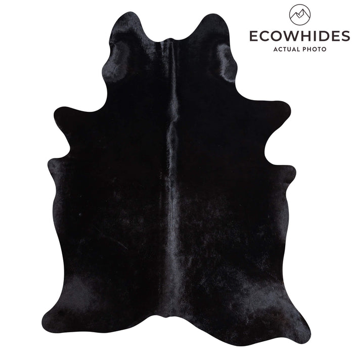 Brazilian Solid Black Cowhide Rug Size 6'11" L x 5'7" W 8675