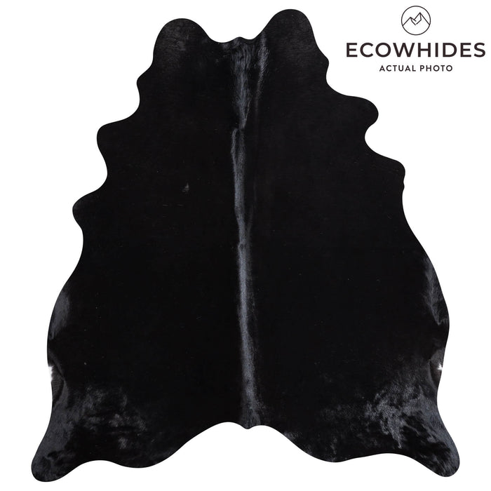 Brazilian Solid Black Cowhide Rug Size 6'3" L x 5'8" W 8678