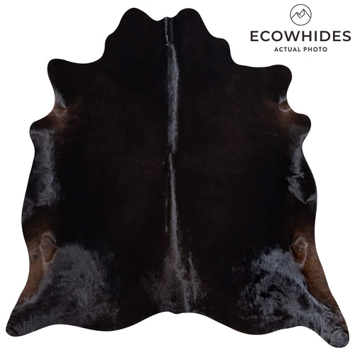 Brazilian Solid Black Cowhide Rug Size 6'4" L x 6'4" W 8682
