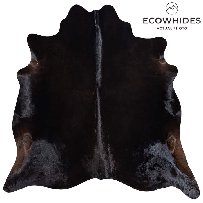 Brazilian Solid Black Cowhide Rug Size 6'4" L x 6'4" W 8682