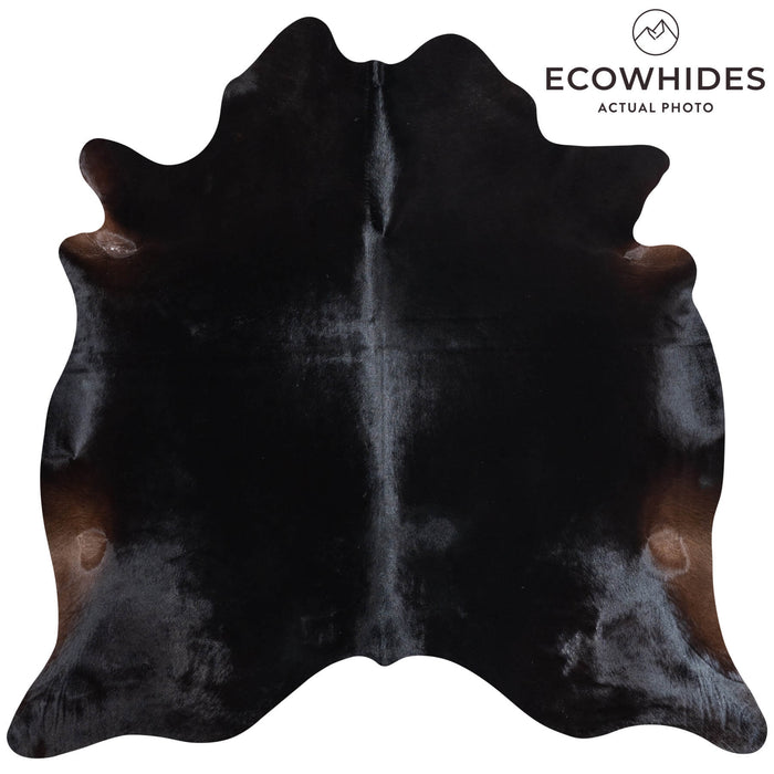 Brazilian Solid Black Cowhide Rug Size 6'3" L x 6'5" W 8683