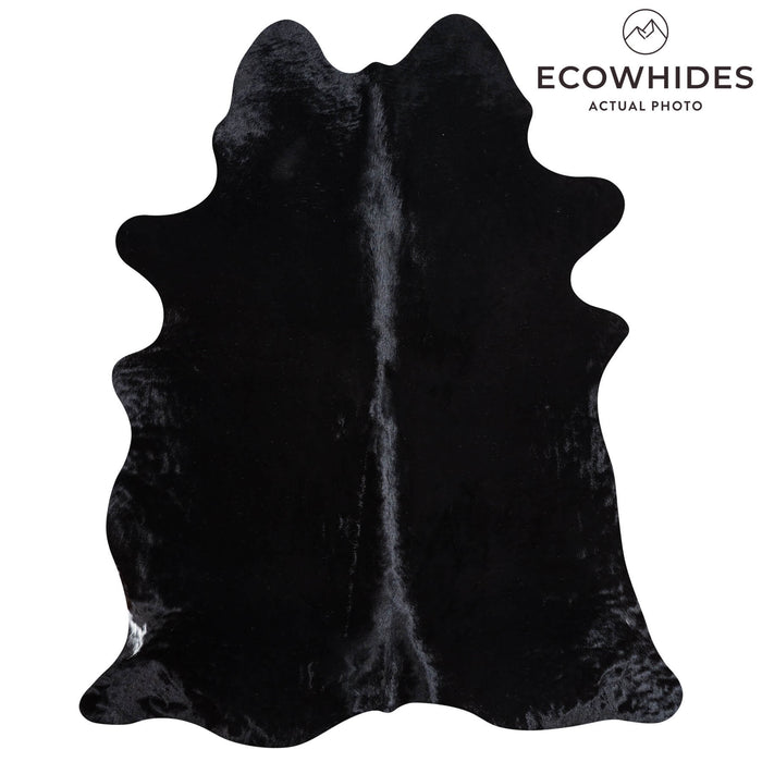 Brazilian Solid Black Cowhide Rug Size 6'10" L x 5'7" W 8684