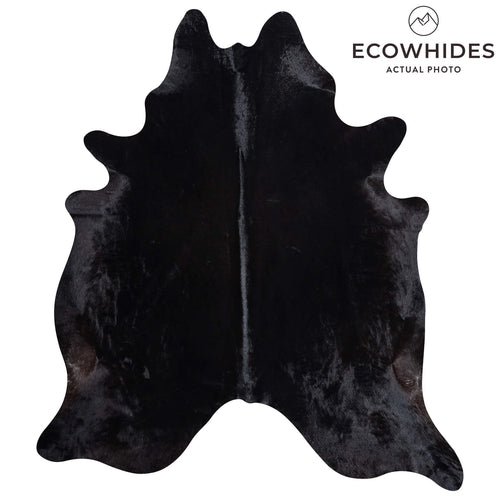 Brazilian Solid Black Cowhide Rug Size 6'4" L x 6'1" W 8686
