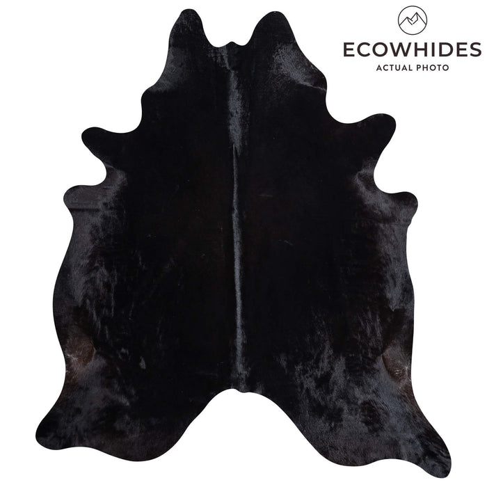 Brazilian Solid Black Cowhide Rug Size 6'4" L x 6'1" W 8686