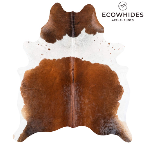 Brazilian Chocolate and White Cowhide Rug Size 6'4" L x 5'5" W 8709