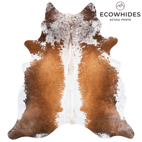 Brazilian Chocolate and White Cowhide Rug Size 7'1" L x 6'5" W 8711