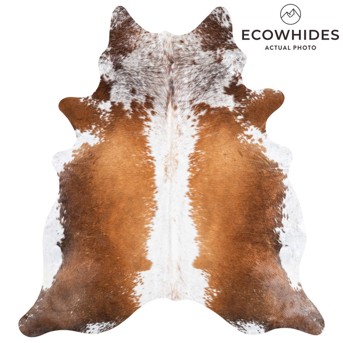 Brazilian Chocolate and White Cowhide Rug Size 7'1" L x 6'5" W 8711