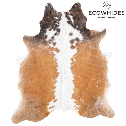 Brazilian Chocolate and White Cowhide Rug Size 7'7" L x 6'5" W 8713