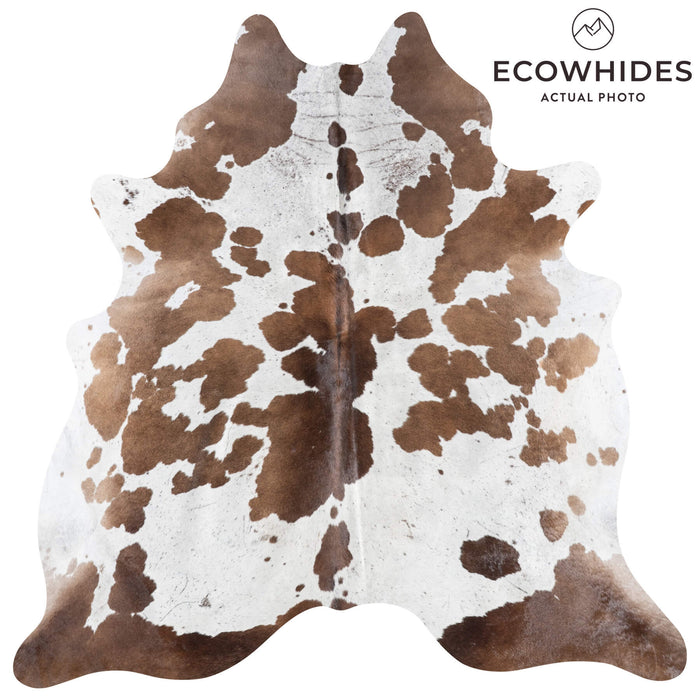 Brazilian Chocolate and White Cowhide Rug Size 6'8" L x 6'7" W 8719