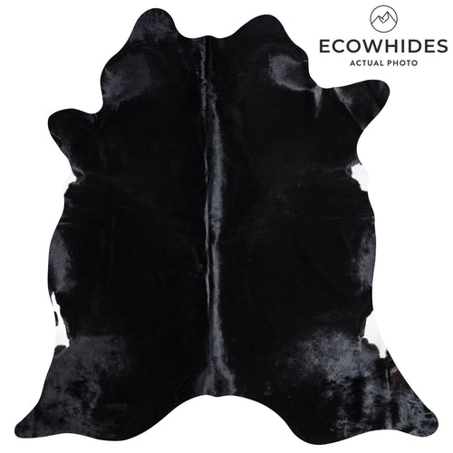 Brazilian Solid Black Cowhide Rug Size 7'11" L x 7'3" W 8737