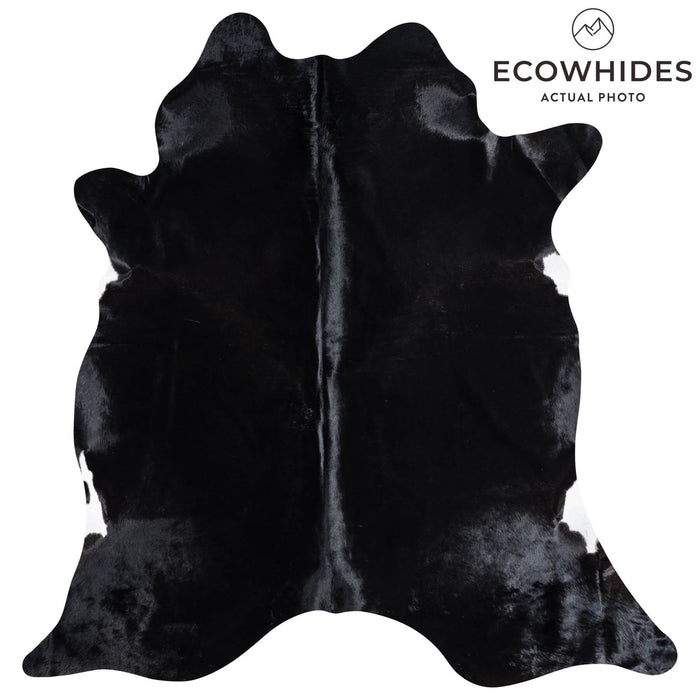 Brazilian Solid Black Cowhide Rug Size 7'11" L x 7'3" W 8737