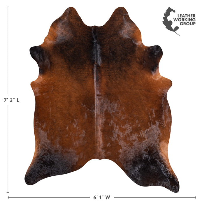 Brazilian Mahogany Cowhide Rug Size 7'3" L x 6'1" W 8746