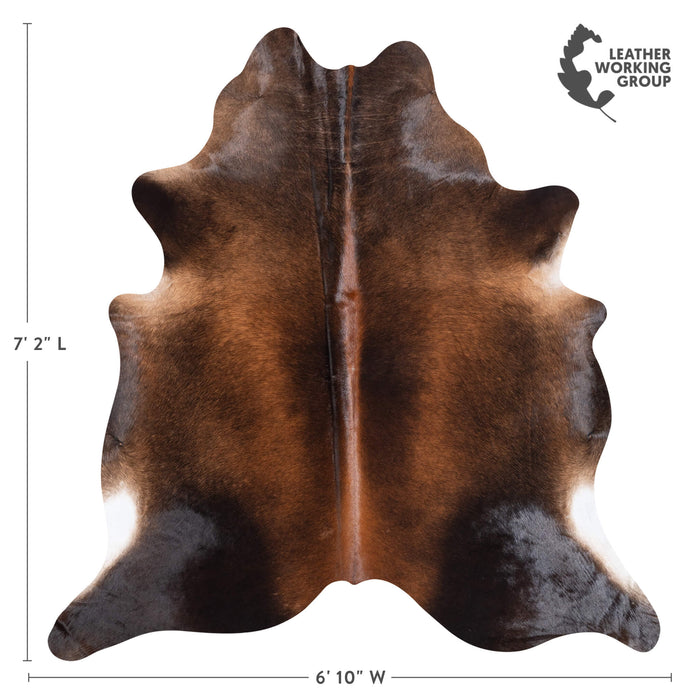 Brazilian Mahogany Cowhide Rug Size 7'2" L x 6'10" W 8748