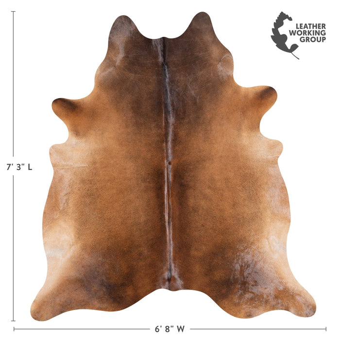 Brazilian Mahogany Cowhide Rug Size 7'3" L x 6'8" W 8749