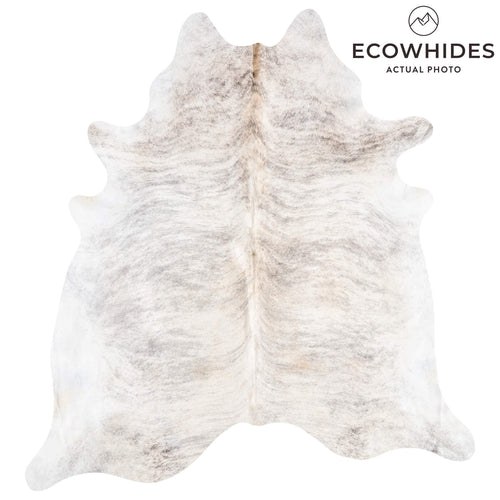 Brazilian Light Grey Brindle Cowhide Rug Size 8'1" L x 7'5" W 8770
