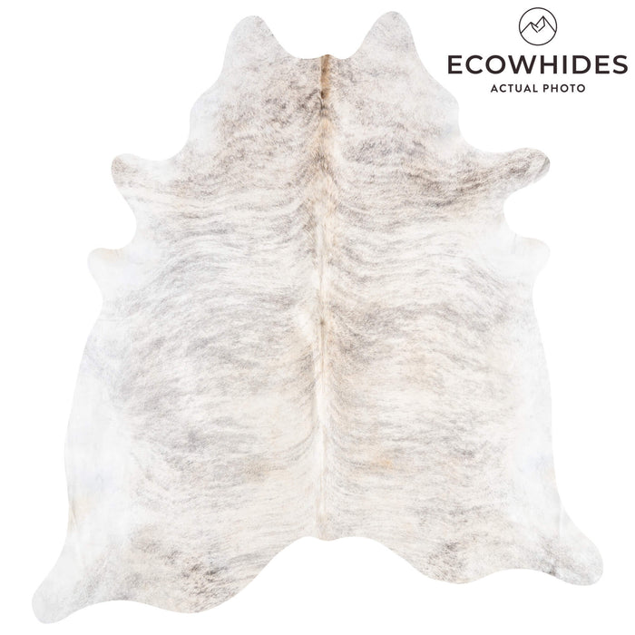 Brazilian Light Grey Brindle Cowhide Rug Size 8'1" L x 7'5" W 8770