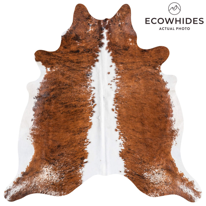 Brazilian Brindle White Belly and Backbone Cowhide Rug Size 6'7" L x 6'7" W 8784