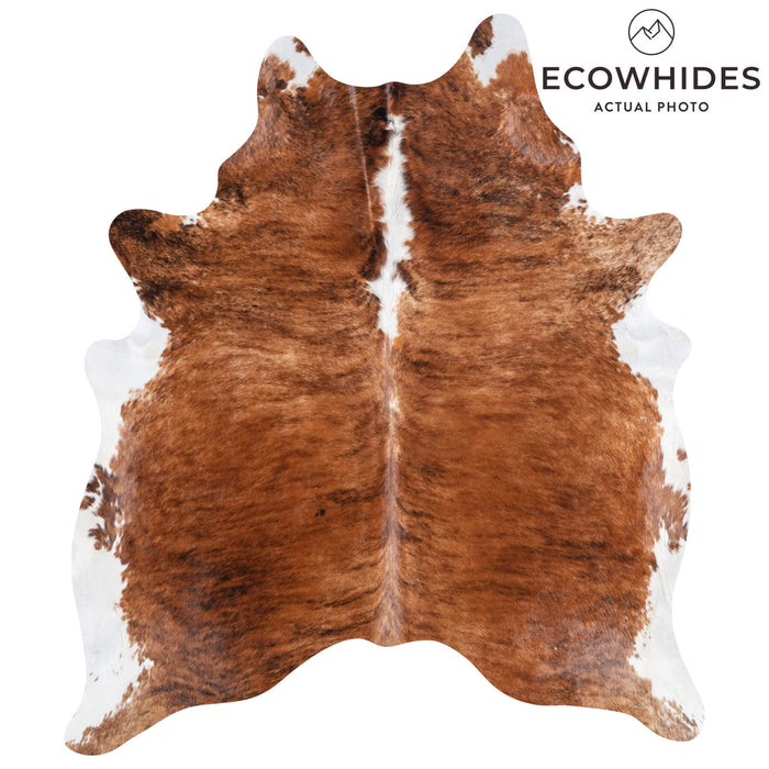 Brazilian Brindle White Belly and Backbone Cowhide Rug Size 6'7" L x 5'9" W 8785