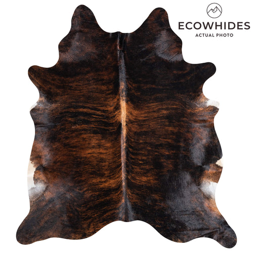Brazilian Dark Brindle Cowhide Rug Size 7'5" L x 6'6" W 8791