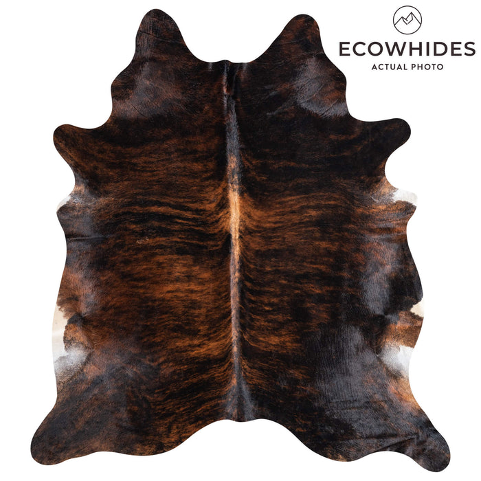 Brazilian Dark Brindle Cowhide Rug Size 7'5" L x 6'6" W 8791