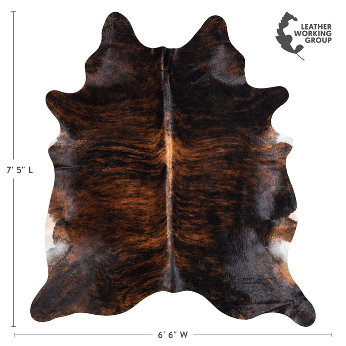 Brazilian Dark Brindle Cowhide Rug Size 7'5" L x 6'6" W 8791