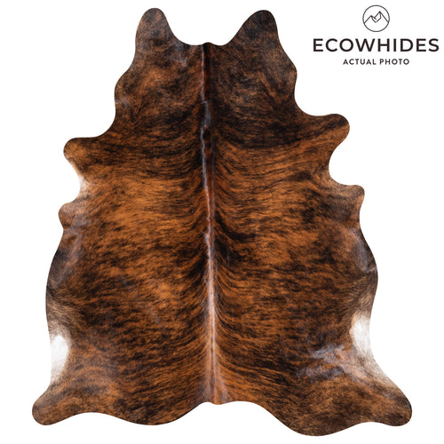 Brazilian Brindle Cowhide Rug Size 7'3" L x 6'5" W 8793