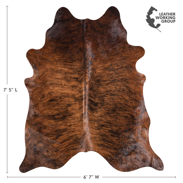 Brazilian Brindle Cowhide Rug Size 7'5" L x '6.7" W 8794