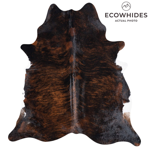 Brazilian Dark Brindle Cowhide Rug Size 7'.7" L x 6'11" W 8795