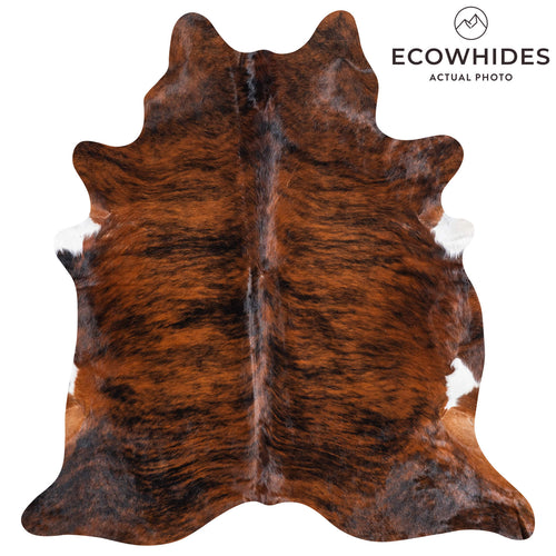 Brazilian Brindle Cowhide Rug Size 6'11" L x 6'7" W 8796
