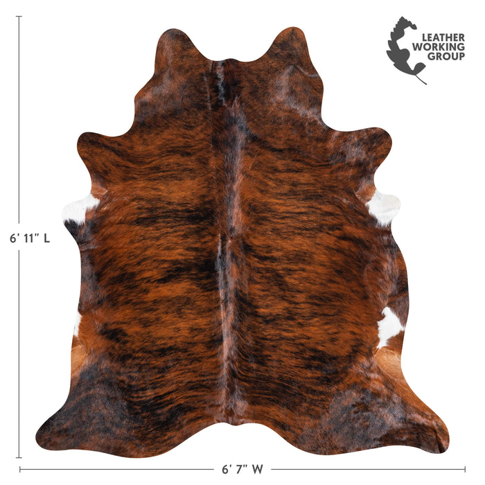 Brazilian Brindle Cowhide Rug Size 6'11" L x 6'7" W 8796