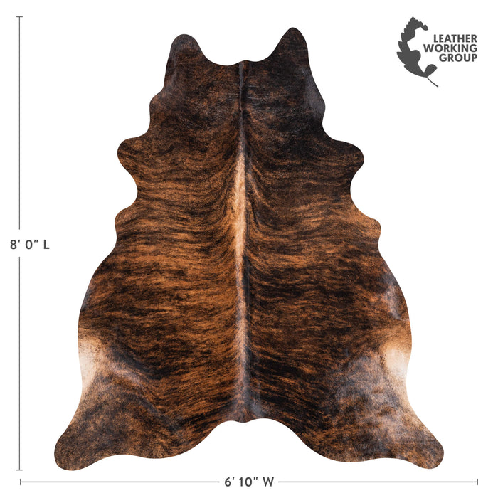 Brazilian Brindle Cowhide Rug Size 8'0" L x 6'10" W 8797