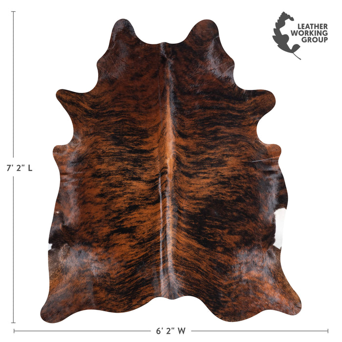 Brazilian Brindle Cowhide Rug Size 7'2" L x 6'2" W 8799