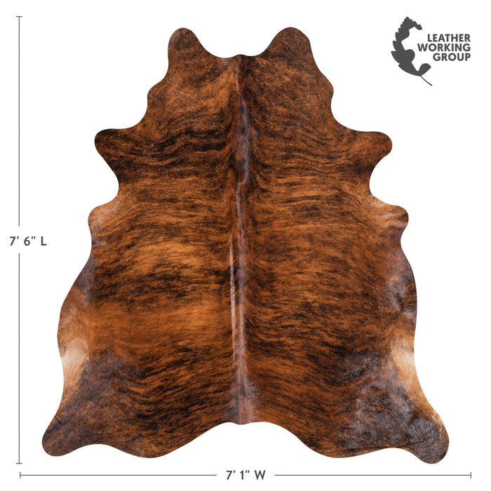 Brazilian Brindle Cowhide Rug Size 7'6" L x 7'1" W 8800