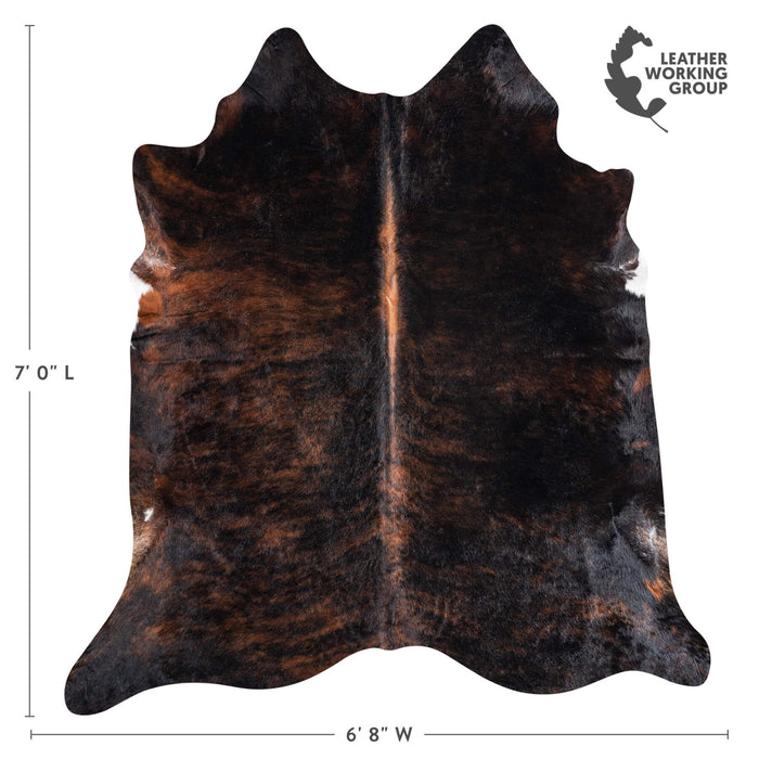 Brazilian Dark Brindle Cowhide Rug Size 7'0" L x 6'8" W 8801