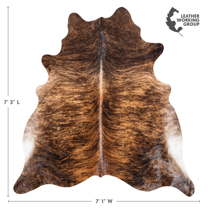 Brazilian Brindle Cowhide Rug Size 7'3" L x 7'1" W 8803
